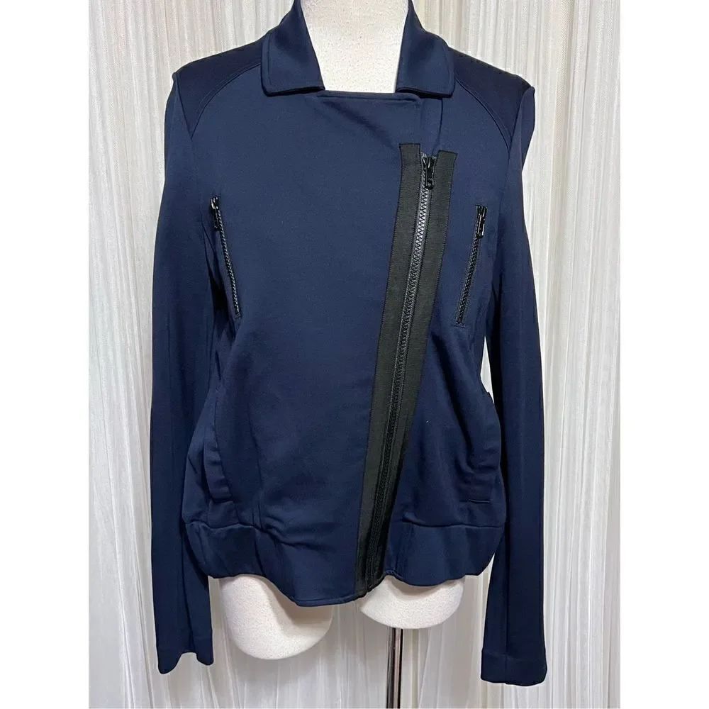 CAbi Moto Style Navy Long Sleeve Jacket Size Small